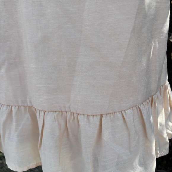 Cream and pink embroidered flutter sleeve Tunic SZ M Boho Croquette - Picture 4 of 6